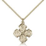4 Way Cross Pendant, Gold Filled - Gold-tone