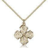 4 Way Cross Pendant, Gold Filled - Gold-tone