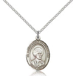 St. Louis Marie De Montfort Medal, Sterling Silver, Medium - 18&quot; 1.2mm Sterling Silver Chain + Clasp