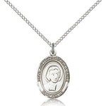 St. John Baptist De La Salle Medal, Sterling Silver, Medium - 18&quot; 1.2mm Sterling Silver Chain + Clasp