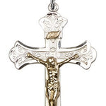 Crucifix Pendant, Two-Tone - 24&quot; 2.4mm Rhodium Plate Endless Chain