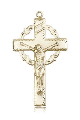 Crucifix Pendant, 14 Karat Gold - 14 KT Yellow Gold