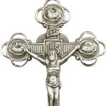 Crucifix Pendant, Sterling Silver - 24&quot; 2.4mm Rhodium Plate Endless Chain