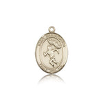 St. Christopher Track &amp; Field Medal, 14 Karat Gold, Medium - 14 KT Yellow Gold