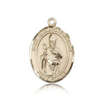 St. Augustine of Hippo Medal, 14 Karat Gold, Large - 14 KT Yellow Gold
