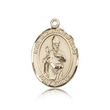 St. Augustine of Hippo Medal, 14 Karat Gold, Large - 14 KT Yellow Gold