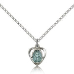 Miraculous Medal, Sterling Silver - 18&quot; 1.2mm Sterling Silver Chain + Clasp