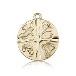 Christian Life Medal, 14 Karat Gold - 14 KT Yellow Gold