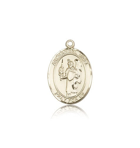 St. Uriel Medal, 14 Karat Gold, Medium - 14 KT Yellow Gold