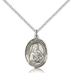 Our Lady of the Railroad Medal, Sterling Silver, Medium - 18&quot; 1.2mm Sterling Silver Chain + Clasp
