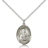 Our Lady of the Railroad Medal, Sterling Silver, Medium - 18&quot; 1.2mm Sterling Silver Chain + Clasp