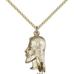 Christ Head Medal, Gold Filled - Gold-tone