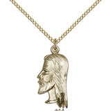 Christ Head Medal, Gold Filled - Gold-tone