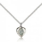 Scapular Medal, Sterling Silver - 18&quot; 1.2mm Sterling Silver Chain + Clasp