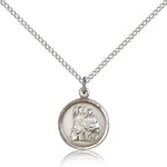 St. Raphael Medal, Sterling Silver - 18&quot; 1.2mm Sterling Silver Chain + Clasp