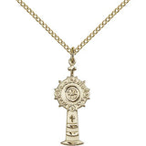 Monstrance Medal, Gold Filled - Gold-tone