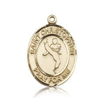 St. Christopher Martial Arts Medal, 14 Karat Gold, Large - 14 KT Yellow Gold