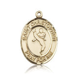 St. Christopher Martial Arts Medal, 14 Karat Gold, Large - 14 KT Yellow Gold