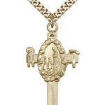 Cross Pendant, Gold Filled - 24&quot; 2.4mm Gold Plated Endless Chain