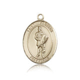 St. Florian Medal, 14 Karat Gold, Large - 14 KT Yellow Gold