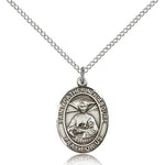 St. Catherine Laboure Medal, Sterling Silver, Medium - 18&quot; 1.2mm Sterling Silver Chain + Clasp