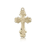Cross Pendant, 14 Karat Gold - 14 KT Yellow Gold