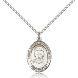 St. Joseph Freinademetz Medal, Sterling Silver, Medium - 18&quot; 1.2mm Sterling Silver Chain + Clasp