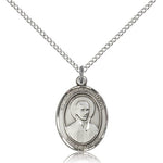 St. John Berchmans Medal, Sterling Silver, Medium - 18&quot; 1.2mm Sterling Silver Chain + Clasp
