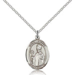 St. Austin Medal, Sterling Silver, Medium - 18&quot; 1.2mm Sterling Silver Chain + Clasp