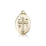 Cross Pendant, 14 Karat Gold - 14 KT Yellow Gold