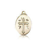 Cross Pendant, 14 Karat Gold - 14 KT Yellow Gold