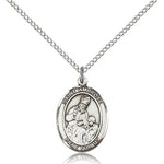 St. Ambrose Medal, Sterling Silver, Medium - 18&quot; 1.2mm Sterling Silver Chain + Clasp
