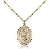 St. Scholastica Medal, Gold Filled, Medium - Gold-tone