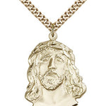 Ecce Homo Medal, Gold Filled - 24&quot; 2.4mm Gold Plated Endless Chain