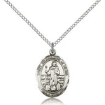 St. Bernadine of Sienna Medal, Sterling Silver, Medium - 18&quot; 1.2mm Sterling Silver Chain + Clasp