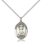 St. Francis of Assisi Medal, Sterling Silver, Medium - 18&quot; 1.2mm Sterling Silver Chain + Clasp