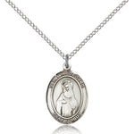 St. Hildegard Von Bingen Medal, Sterling Silver, Medium - 18&quot; 1.2mm Sterling Silver Chain + Clasp