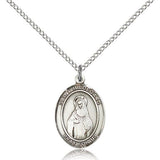St. Hildegard Von Bingen Medal, Sterling Silver, Medium - 18&quot; 1.2mm Sterling Silver Chain + Clasp