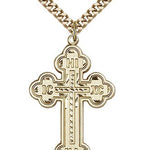 Cross Pendant, Gold Filled - 24&quot; 2.4mm Gold Plated Endless Chain