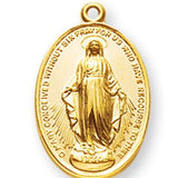 Miraculous Necklace Oval, 16 Karat Gold Over Sterling Silver with Chain - Gold-tone