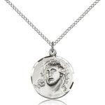 Ecce Homo Medal, Sterling Silver - 18&quot; 1.2mm Sterling Silver Chain + Clasp