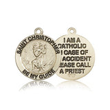 St. Christopher Medal, 14 Karat Gold - 14 KT Yellow Gold