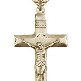 Crucifix Pendant, Gold Filled - 24&quot; 2.4mm Gold Plated Endless Chain