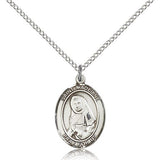 St. Madeline Sophie Barat Medal, Sterling Silver, Medium - 18&quot; 1.2mm Sterling Silver Chain + Clasp