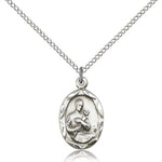St. Gerard Medal, Sterling Silver - 18&quot; 1.2mm Sterling Silver Chain + Clasp