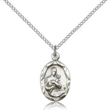 St. Gerard Medal, Sterling Silver - 18&quot; 1.2mm Sterling Silver Chain + Clasp