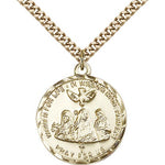 3-Doctors Medal, Gold Filled - 24&quot; 2.4mm Gold Plated Endless Chain