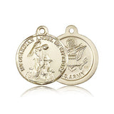 Army Guardain Angel Medal, 14 Karat Gold - 14 KT Yellow Gold