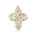 4 Way Cross Pendant, 14 Karat Gold - 14 KT Yellow Gold