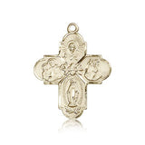 4 Way Cross Pendant, 14 Karat Gold - 14 KT Yellow Gold